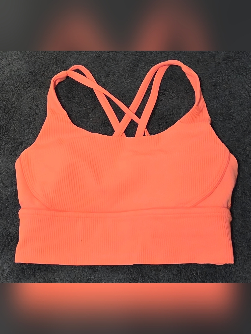 lululemon athletica Ribbed Cross-Back Bralette - Coral Orange